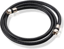 SimplyASP Tech 3-Pack, Quad Shielded RG6 Coaxial Patch Cable in Black 3 Feet