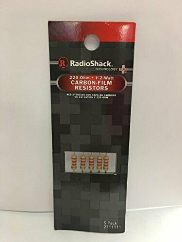 RadioShack 220-Ohm 1/2-Watt 5% Carbon Film Resistor (5-Pack)
