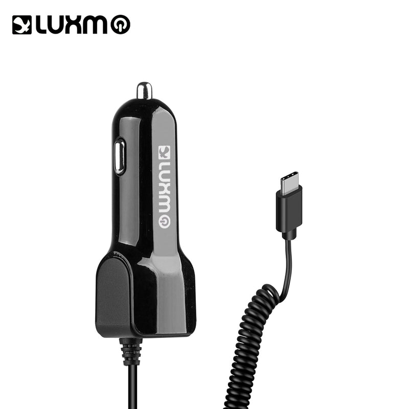 UNIVERSAL 2.1A TYPE C CAR CHARGER WITH ATTACHED CABLE & ONE
