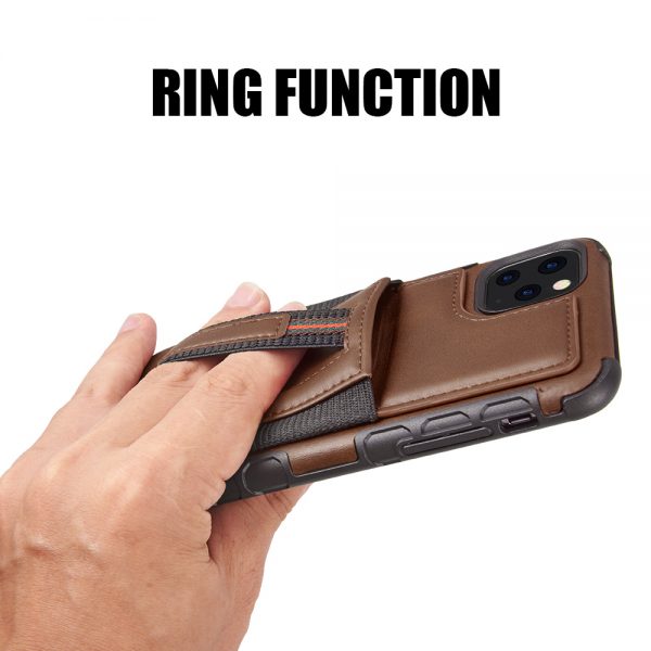 PROTECTIVE MULTI LEATHER CARD ELASTIC RING HOLDER IPHONE 11 PROMAX