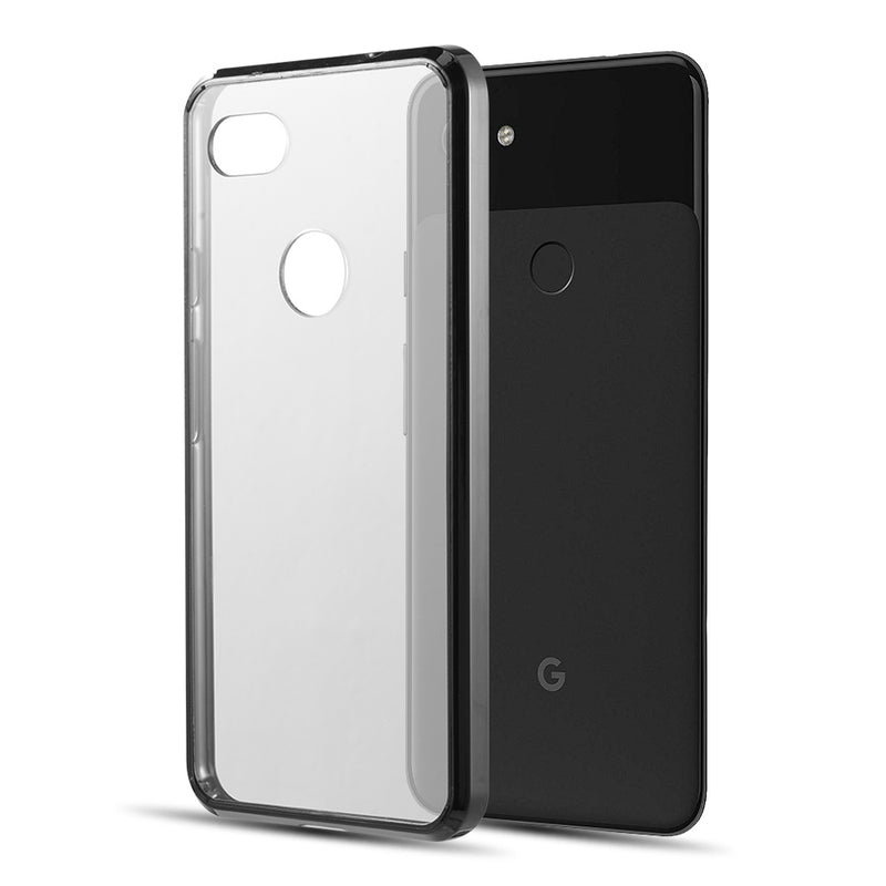GOOGLE PIXEL 3A XL FUSION CANDY TPU WITH CLEAR ACRYLIC BACK -BLACK