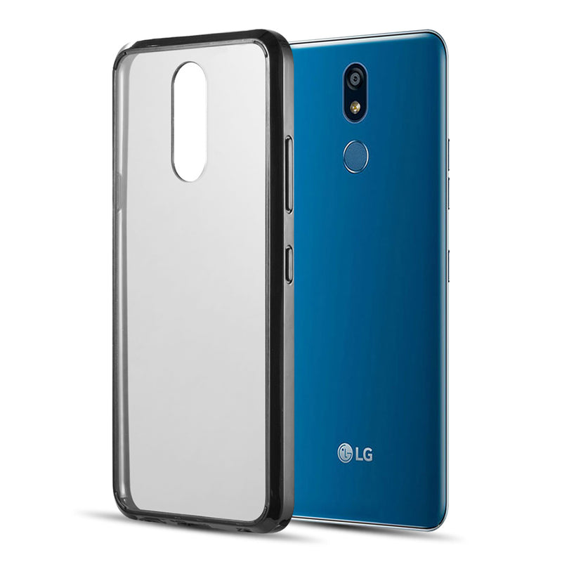 LG K40/LG K12 Plus/LG X4 (2019)/LMX420 FUSION CANDY TPU WITH CLEAR ACRYLIC BACK - BLACK