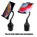 UNIVERSAL PHONE/TABLET CAR MOUNT W/ GOOSENECK ADJUSTABLE ARM & ROTATABLE CRADLE