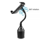 UNIVERSAL PHONE/TABLET CAR MOUNT W/ GOOSENECK ADJUSTABLE ARM & ROTATABLE CRADLE