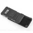 SAMSUNG GALAXY S10E HYBRID CASE BLACK SKIN + BLACK PC WITH H STYLE STAND