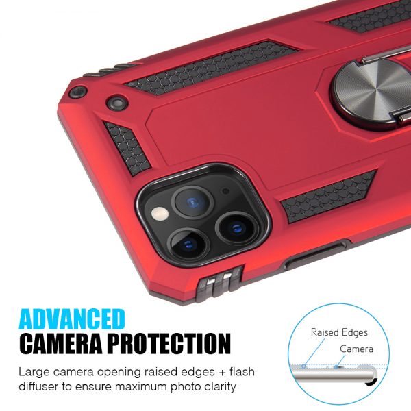 RUBBERIZED CASE SHOCK ABSORPTION & ROTATABLE RING STAND FOR IPHONE 11 PRO