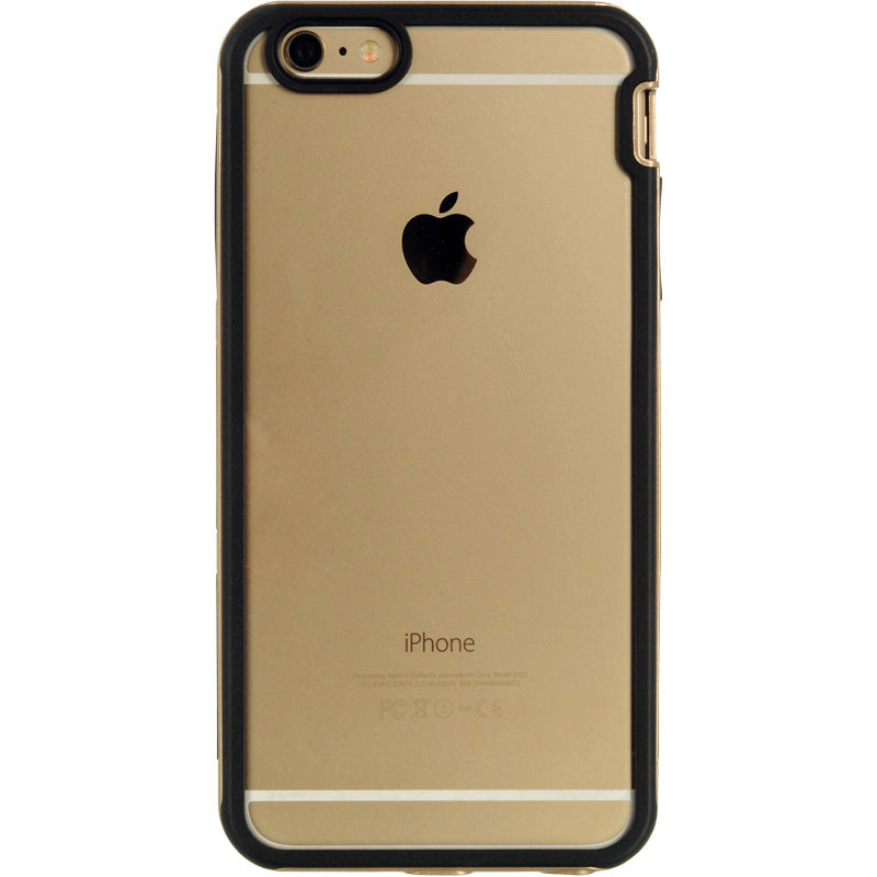 IPHONE 6 PLUS/6S PLUS CASE BLACK  EMBED CLEAR PC WITH BUMPER FRAME - GOLD
