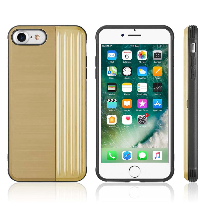 THE KARD DUAL HYBRID CASE WITH CARD SLOT MAGNETIC CLOSURE IPHONE 8 / 7 - GOLD
