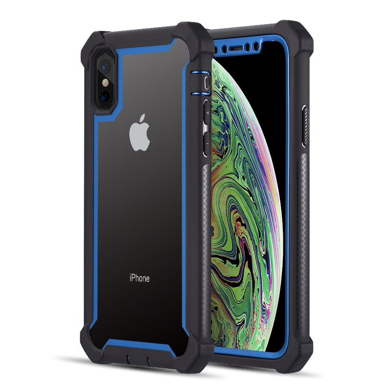 THE VISPRO SERIES DUAL TONE TOUGH HYBRID PROTECTION CASE FOR IPHONE XS / X - BLUE