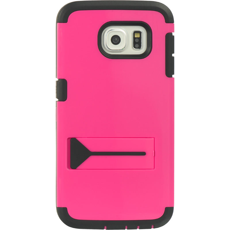 CEO HYBRID W/ STAND BLACK TPU + HOT PINK FOR SAMSUNG GALAXY S6