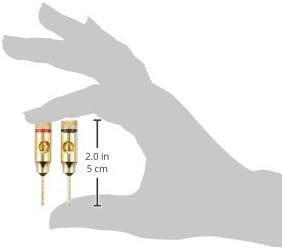 Monoprice 24k Gold Plated Speaker Pin Plugs, Pin Screw Type (1 Pair)