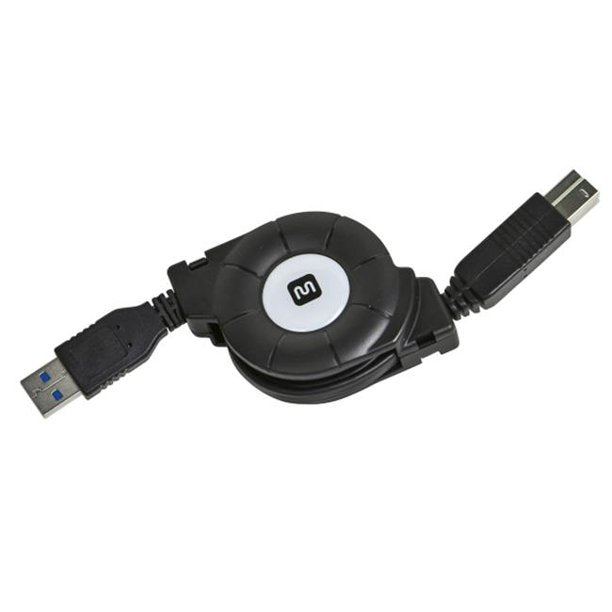 Monoprice USB 3. 0 Retractable Cable - A Male to B Male - 3 ft.