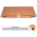 Wool Felt Sleeve Laptop Cover w/Snap-On Button Closure Fits 11" Laptops Brown