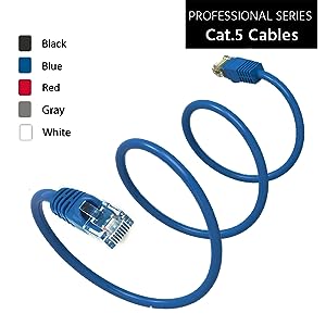 SimplyASP Tech 1ft Cat5e Network Ethernet Patch Cable - Blue