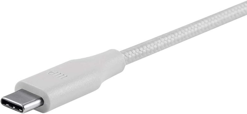 Monoprice USB Type-C to Type-C 2.0 Cable - 3 Feet - White, 480Mbps, 3A, Braided - Palette Series
