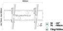 Monoprice EZ 30-63in TV Tilt Wall Mount, 165lbs Max, 750x450 VESA
