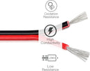 SimplyASP Tech 20 AWG 2-Pin, 6ft Extension Wire LED Strips 3528/5050, Red/Black