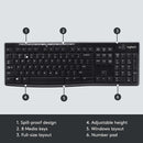 Logitech K270: Full-Size Wireless PC Keyboard - 8 Keys, 2-Yr Battery, 2.4 GHz