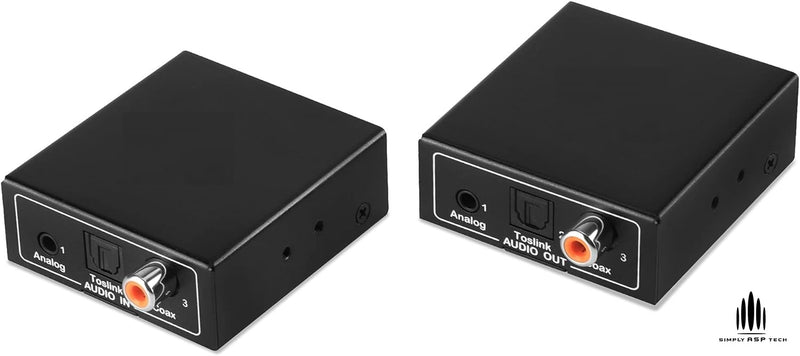 SimplyASP Tech Audio Extender Over CAT5e/6/7 - 984ft, Bi-Dir PoC, 5.1-Channel