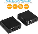 SimplyASP Tech Audio Extender Over CAT5e/6/7 - 984ft, Bi-Dir PoC, 5.1-Channel