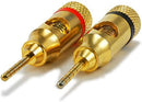 Monoprice 24k Gold Plated Speaker Pin Plugs, Pin Screw Type (1 Pair)