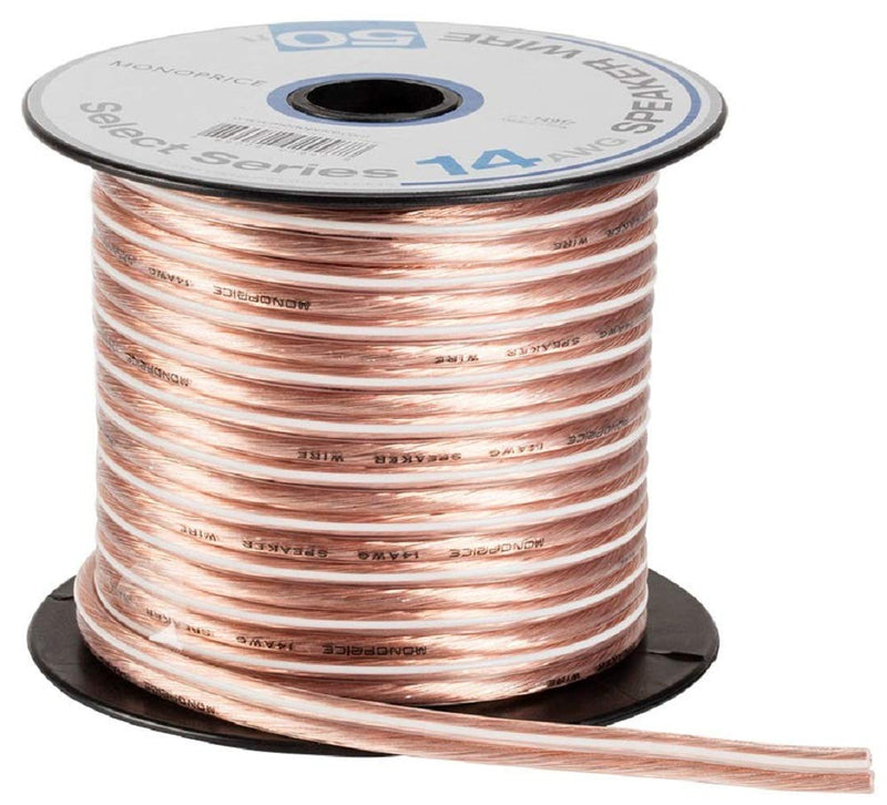 Select Series 14AWG Speaker Wire - 50ft, Color-Coded for Home Theater