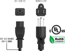 SimplyASP Tech 6ft 3-Prong Notebook AC Power Cord IEC320 C5 to NEMA 5-15P