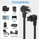 SimplyASP Tech 6ft 3-Prong AC Cord (Mickey Ears) - C5 to NEMA 5-15P, Left Angle