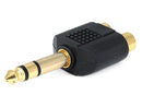 Monoprice 1/4in (6.35mm) TRS Stereo Plug to 2x RCA Jack Splitter Adapter, Gold Plated