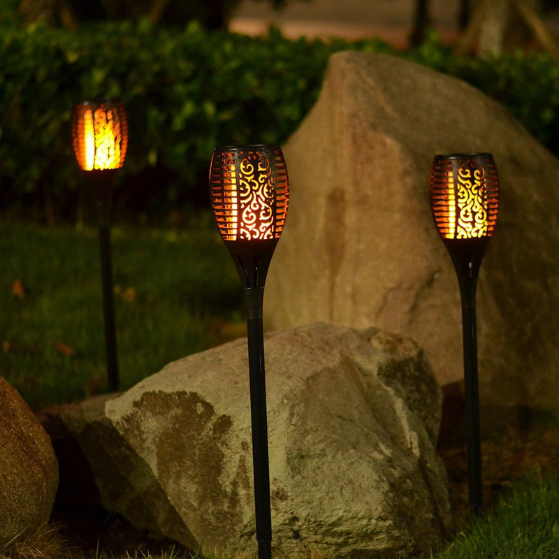 Solar Torch Light: Flickering Flame Effect, Waterproof Garden Decor (Set of 2)