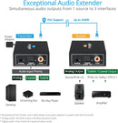 SimplyASP Tech Audio Extender Over CAT5e/6/7 - 984ft, Bi-Dir PoC, 5.1-Channel