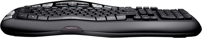 Logitech K350 Wave Ergonomic Keyboard with Unifying Wireless Technology - Black
