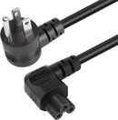 SimplyASP Tech 6ft 3-Prong AC Cord (Mickey Ears) - C5 to NEMA 5-15P, Left Angle