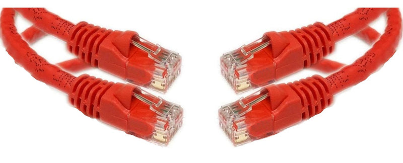 SimplyASP Tech 1ft Cat5e Network Ethernet Patch Cable (2 Pack) - Red