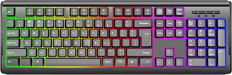 iMicro KB-US9821C Rainbow Backlit Wired USB Keyboard