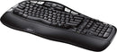 Logitech K350 Wave Ergonomic Keyboard with Unifying Wireless Technology - Black