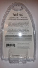 USB A M to Mini 4-pin Cable Adapter