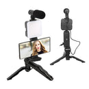 Essential Video Kit: Phone Mount, LED, Mic for TikTok/YouTube - Black