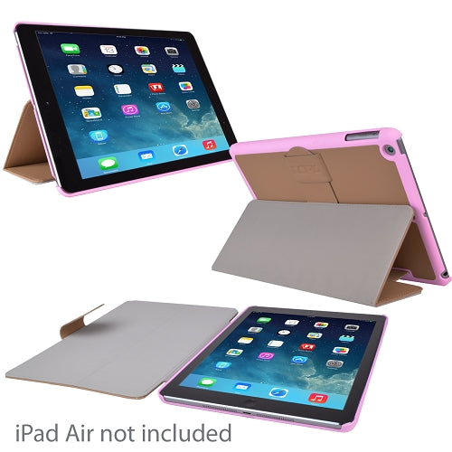Incipio Lexington Stylish Vegan Leather Case with Kickstand for iPad, Tan/Pink
