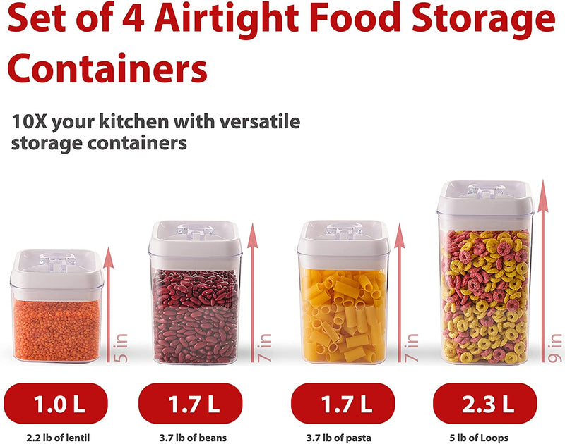 SimplyASP Tech UNIVERSAL 4 PCS. STORAGE CONTAINER CLEAR