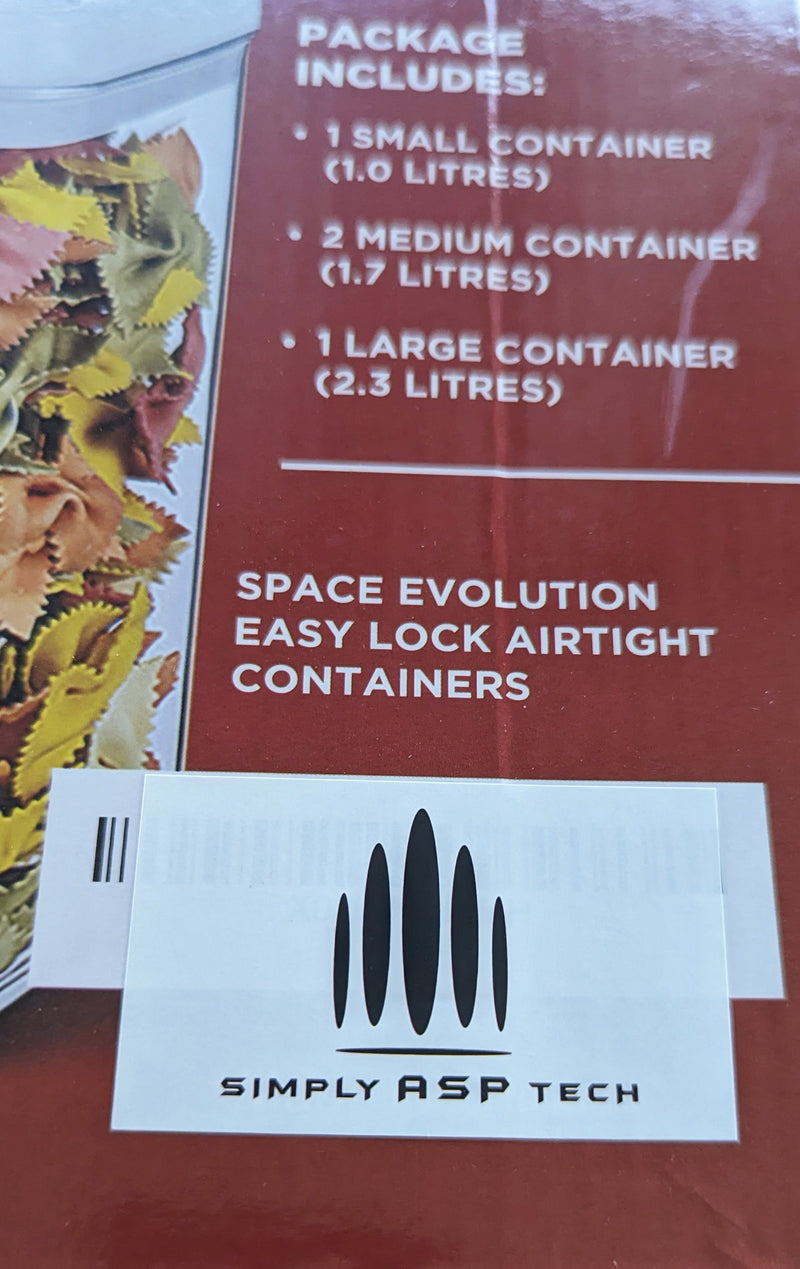 SimplyASP Tech UNIVERSAL 4 PCS. STORAGE CONTAINER CLEAR