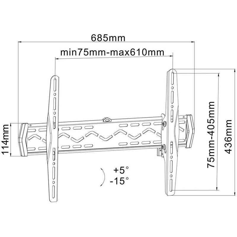 SimplyASP Tech 32" - 60" (110 lbs) LCD/LED/Plasma Fixed Tilting Wall Mount