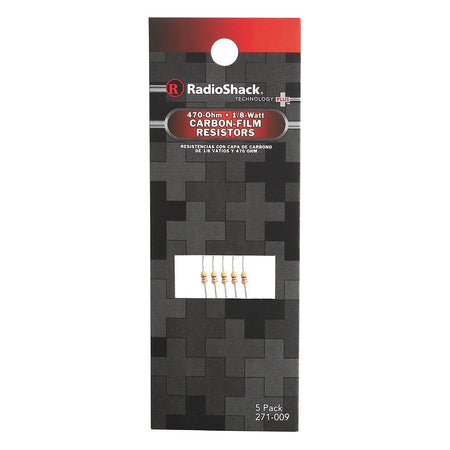 RadioShack 1/8-Watt 470-Ohm Carbon-Film Resistors (5-Pack)