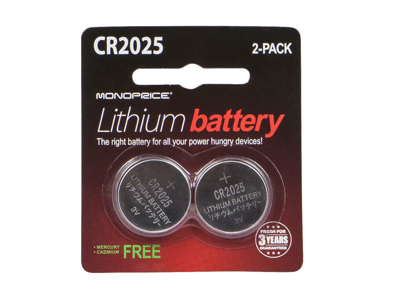 Monoprice Lithium CR2025 3V Battery 2-Pack - SimplyASP Tech