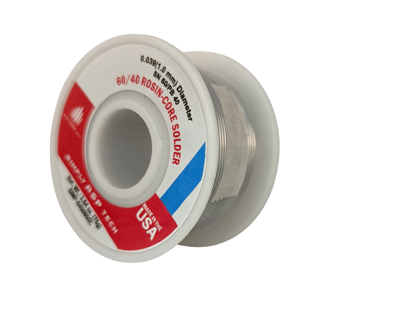 SimplyASP Tech SnPb 60/40 Rosin-Core Solder 0.039" 1 mm Diameter 2.64 oz. 75g