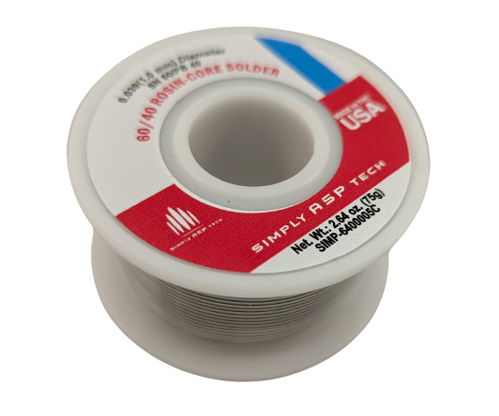 SimplyASP Tech SnPb 60/40 Rosin-Core Solder 0.039" 1 mm Diameter 2.64 oz. 75g