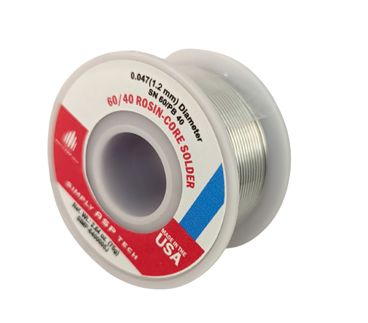 SimplyASP Tech SnPb 60/40 Rosin-Core Solder 0.047" 1.2mm Diameter 2.64 oz. 75g