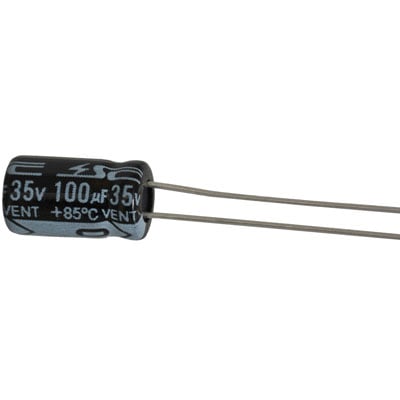 SimplyASP Tech Radial Capacitor 100 uF 35VDC 20% 85C 6.3x11x2.5mm 10 PK