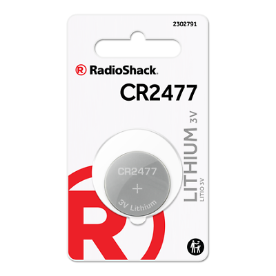 RadioShack CR2477 3V Lithium Coin Cell Battery
