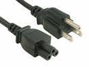 6ft 3-Prong Notebook AC Power Cord IEC320 C5 to NEMA 5-15P UL listed
